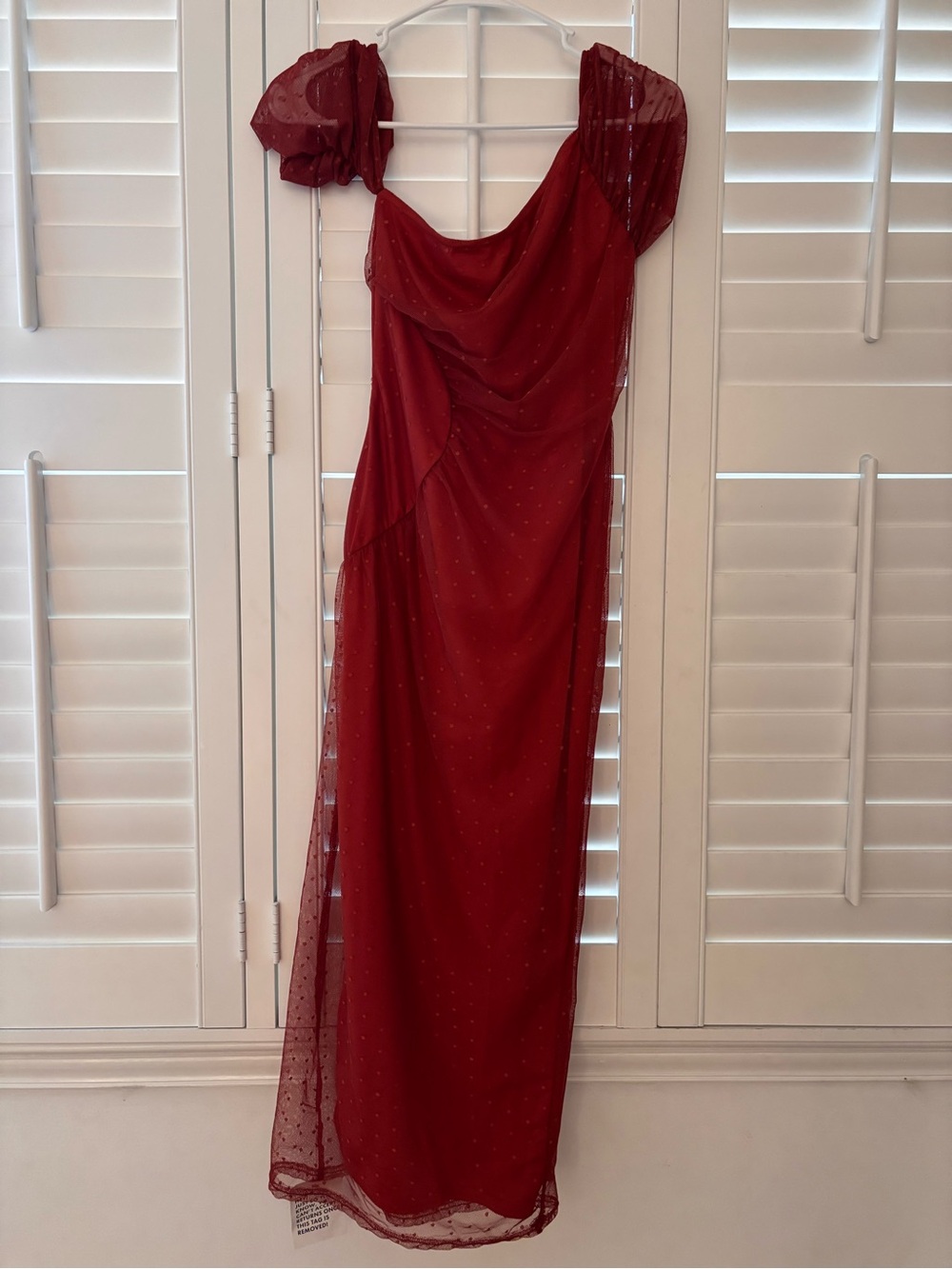 ASOS Red Maxi Dress with Sheer Sparkle Overlay